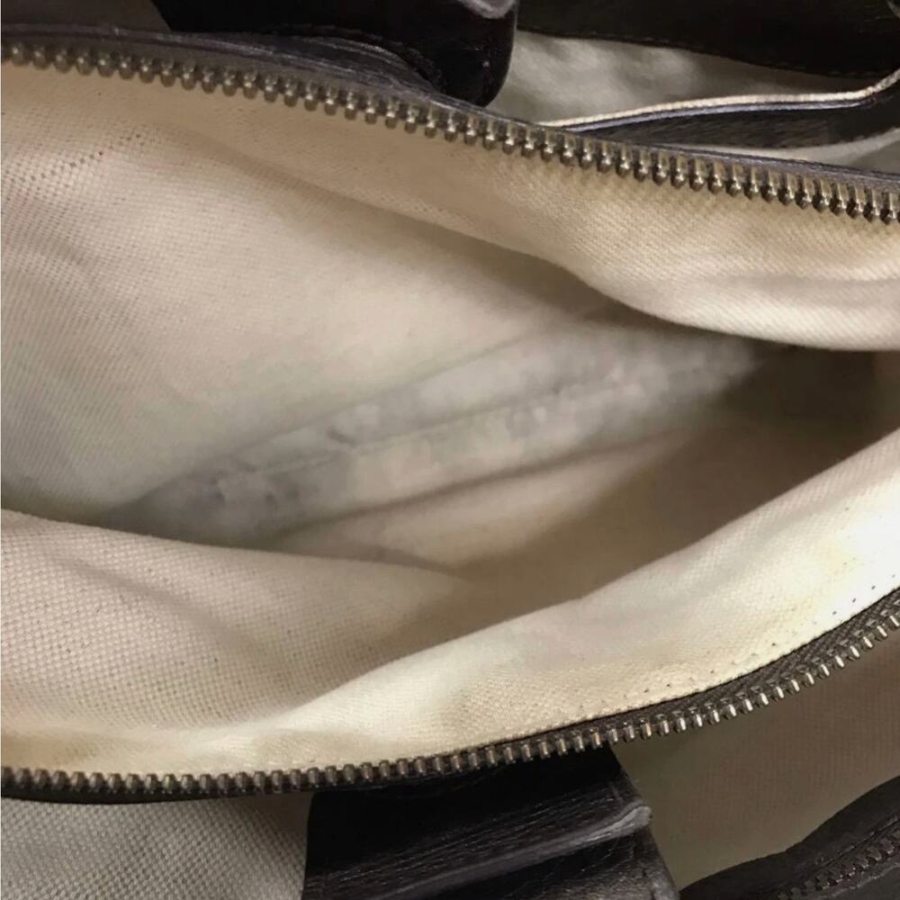 Gucci Bamboo Shopper Tote Bag Bronze-Toned Python Skin Black Bamboo Handle EUC - Picture 11 of 14